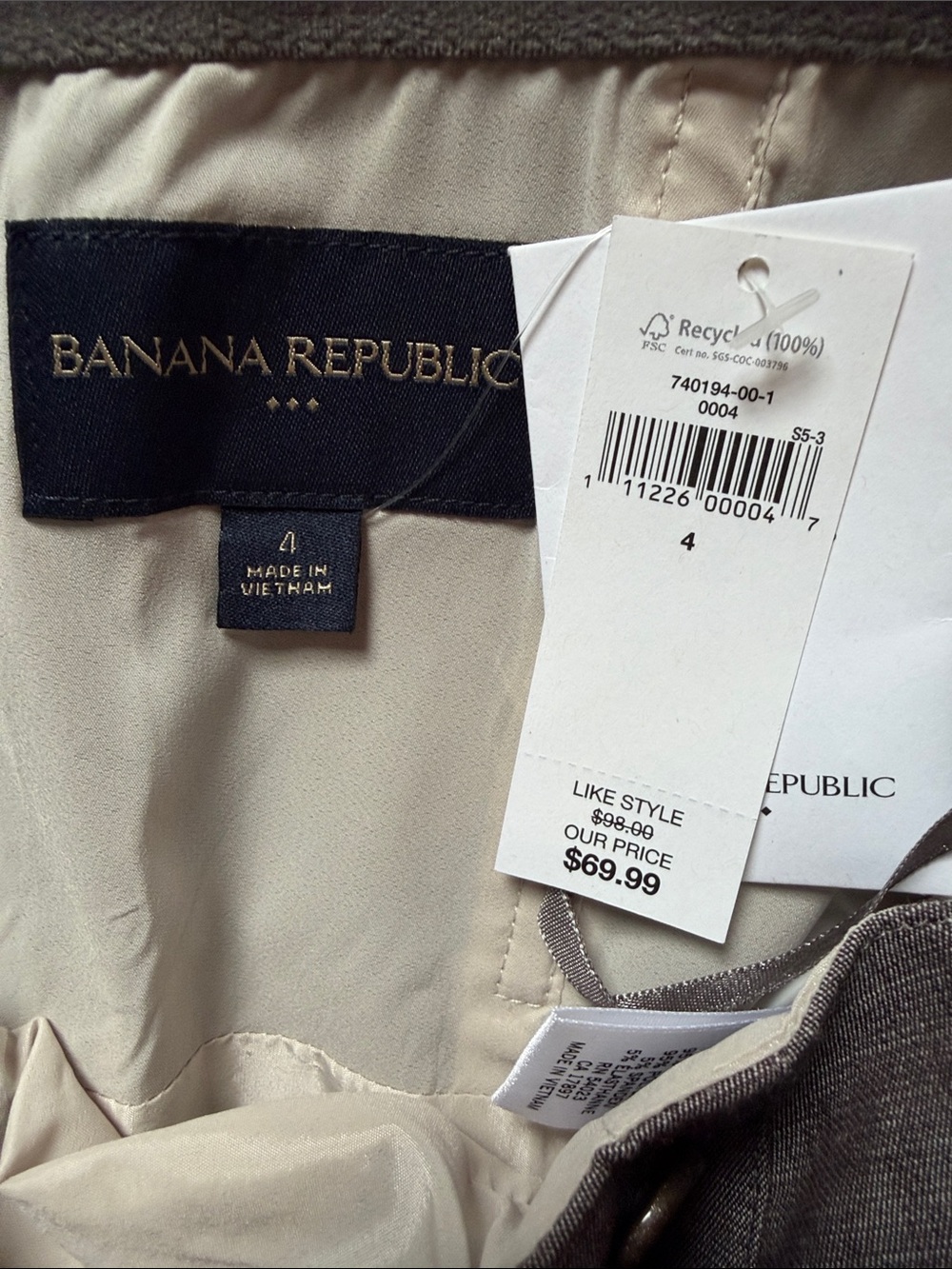 NWT Banana Republic Linen Blen Strapless Bustier Top size 4 - Picture 4 of 5